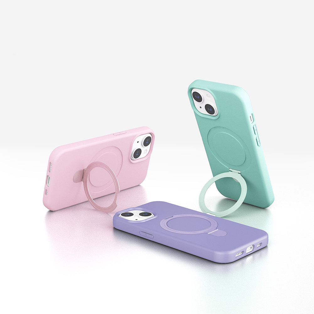 Apple iPhone 13 Kılıf M-safe Şarj Özellikli Standlı Zore Samara Kapak - 9
