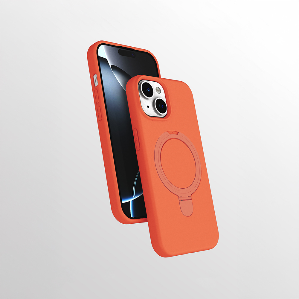 Apple iPhone 13 Kılıf M-safe Şarj Özellikli Standlı Zore Samara Kapak - 8