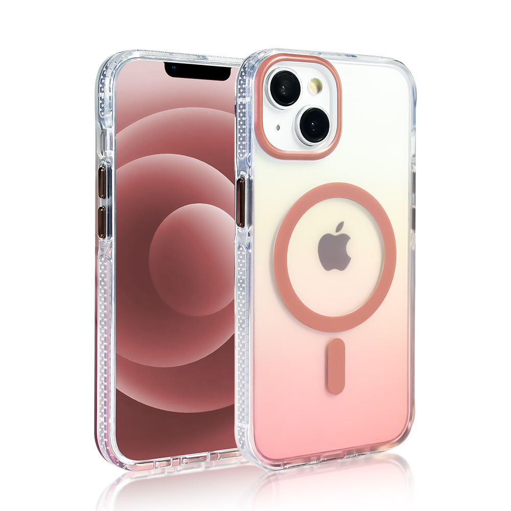 Apple iPhone 13 Kılıf M-safe Şarj Özellikli Transparan Renk Geçişli Zore Toros Kapak - 12