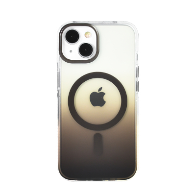 Apple iPhone 13 Kılıf M-safe Şarj Özellikli Transparan Renk Geçişli Zore Toros Kapak Gri
