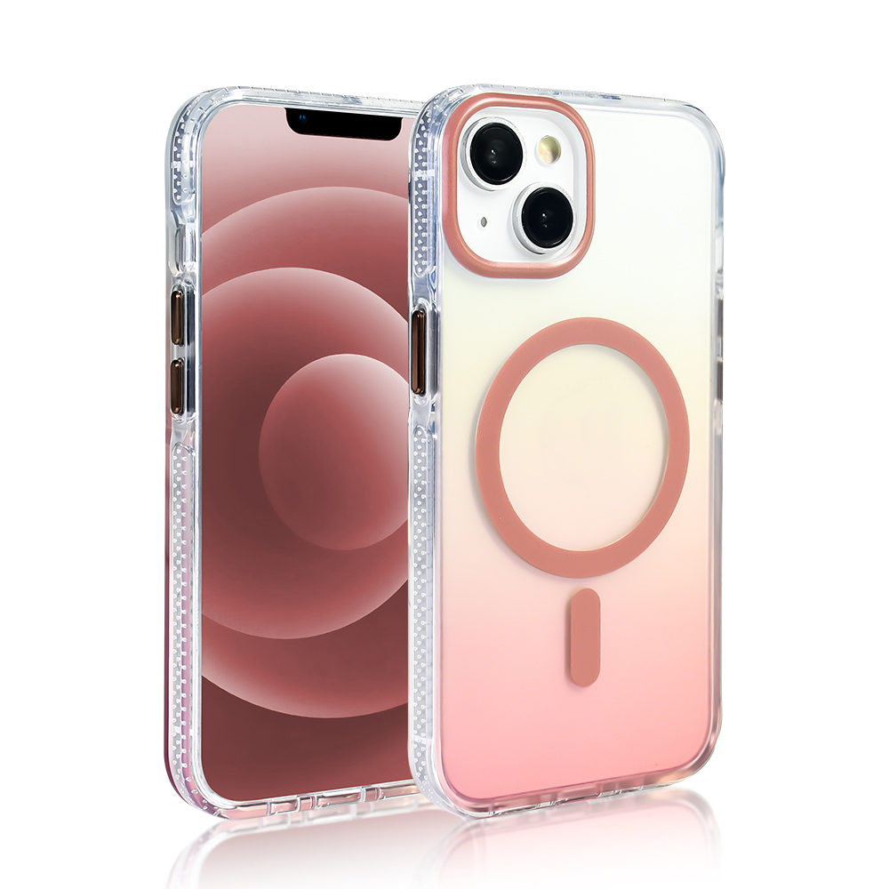 Apple iPhone 13 Kılıf M-safe Şarj Özellikli Transparan Renk Geçişli Zore Toros Kapak - 26