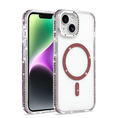 Apple iPhone 13 Kılıf M-safe Şarj Özellikli Zore Tera Silikon Kapak Mürdüm
