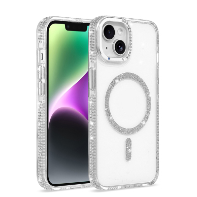 Apple iPhone 13 Kılıf M-safe Şarj Özellikli Zore Tera Silikon Kapak Şeffaf