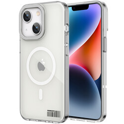 Apple iPhone 13 Kılıf Magsafe Şarj Özellikli Youngkit Coloured Glaze Serisi Kapak Beyaz