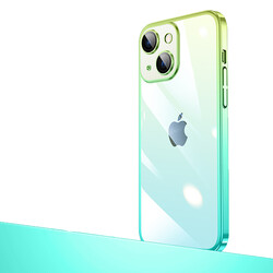 Apple iPhone 13 Kılıf Parlak Renk Geçişli Kamera Korumalı Zore Senkron Kapak Yeşil-Mavi