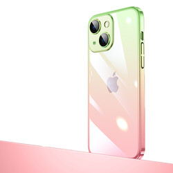 Apple iPhone 13 Kılıf Parlak Renk Geçişli Kamera Korumalı Zore Senkron Kapak Pembe-Yeşil