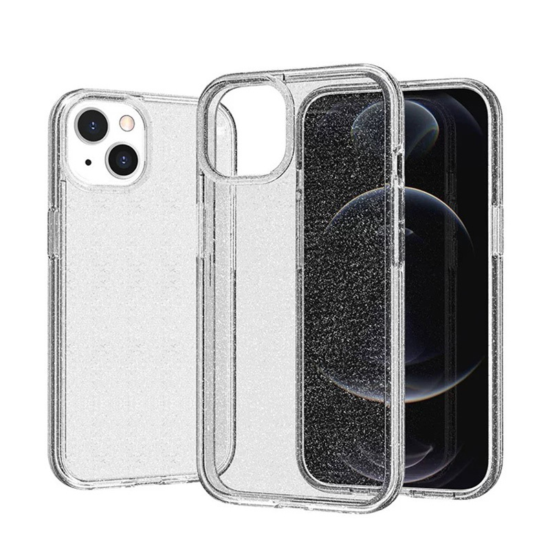 Apple iPhone 13 Kılıf Parlayan Simli Şeffaf Zore Redos Kapak - 2