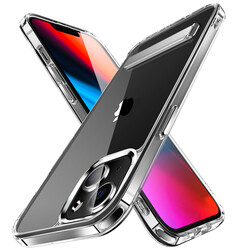 Apple iPhone 13 Kılıf Standlı Şeffaf Silikon Zore L-Stand Kapak Renksiz