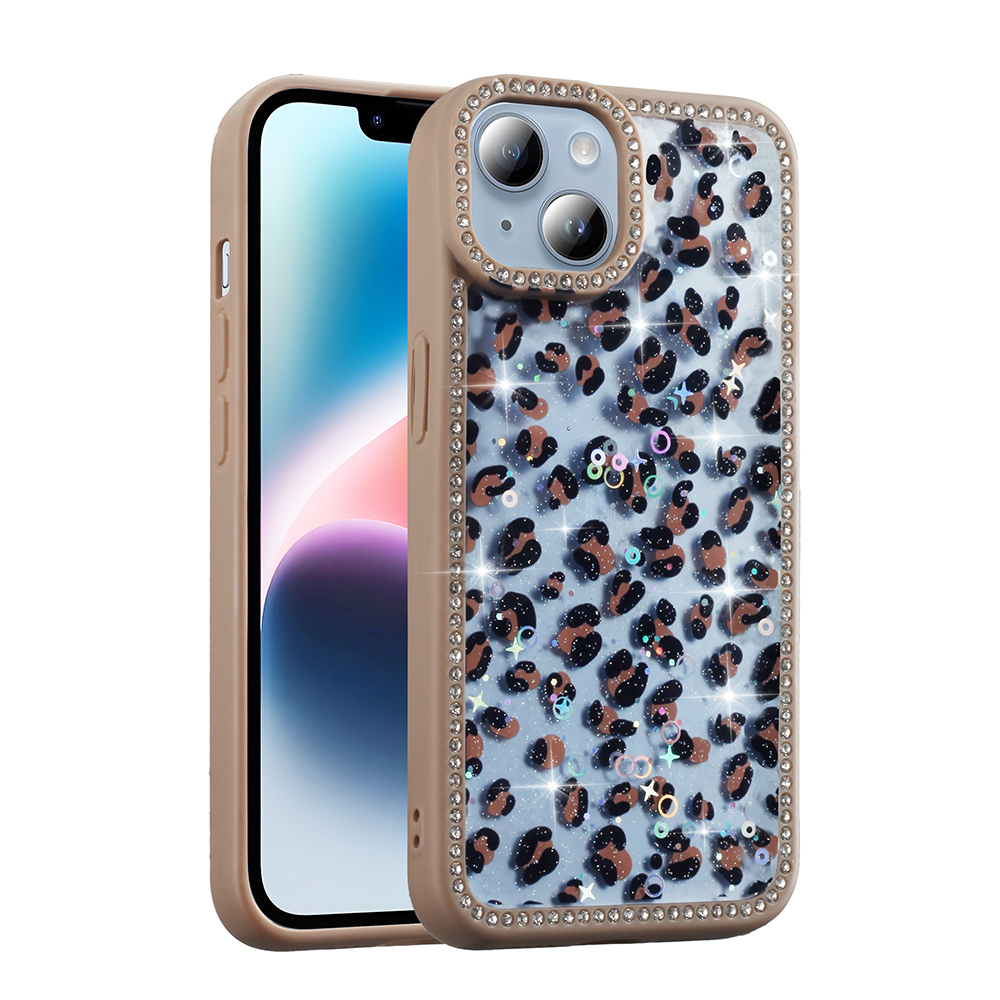 Apple iPhone 13 Kılıf Taşlı ve Simli Tasarım Zore Azra Kapak - 3