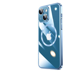 Apple iPhone 13 Kılıf Wireless Şarj Özellikli Sert PC Zore Riksos Magsafe Kapak Mavi