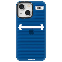 Apple iPhone 13 Kılıf YoungKit Luggage FireFly Serisi Kapak Mavi