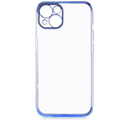 Apple iPhone 13 Kılıf Zore Dört Köşeli Lazer Silikon Kapak Mavi