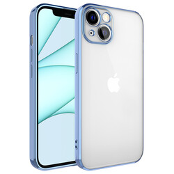 Apple iPhone 13 Kılıf Zore Glitter Full Renkli Silikon Kapak Mavi