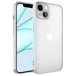 Apple iPhone 13 Kılıf Zore Glitter Full Renkli Silikon Kapak Gümüş