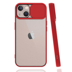 Apple iPhone 13 Kılıf Zore Lensi Kapak Kırmızı