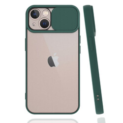Apple iPhone 13 Kılıf Zore Lensi Kapak Koyu Yeşil