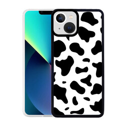 Apple iPhone 13 Kılıf Zore M-Fit Desenli Kapak Cow No1