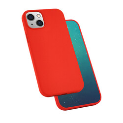 Apple iPhone 13 Kılıf Zore Silk Silikon Kırmızı