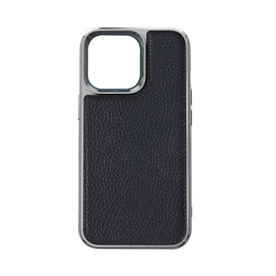 Apple iPhone 13 Mini Case Wiwu Genuine Leather Silver Calfskin Original Leather Cover Blue