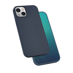 Apple iPhone 13 Mini Case Zore Silk Silicon Navy blue