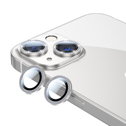 Apple iPhone 13 Mini Zore CL-06 Kamera Lens Koruyucu Gümüş