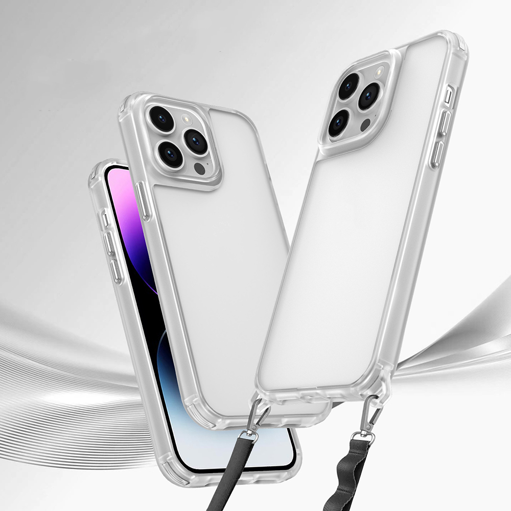 Apple iPhone 13 Pro Airbag Case with Attachable Strap Zore Snap Silicone Cover - 3