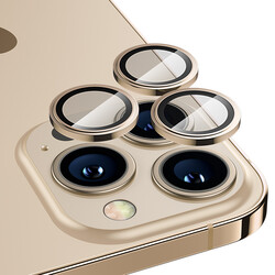Apple iPhone 13 Pro Benks King Kong Kamera Lens Koruyucu Gold
