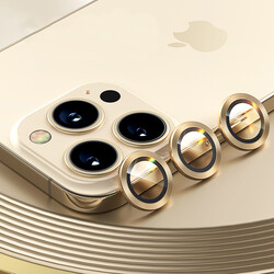 Apple iPhone 13 Pro Benks New KR Kamera Lens Koruyucu Gold