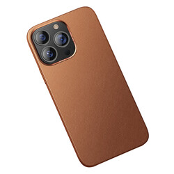 Apple iPhone 13 Pro Case Benks Magnetic Genuine Leather Case Brown