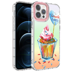 Apple iPhone 13 Pro Case Camera Protected Colorful Patterned Hard Silicone Zore Korn Cover NO15