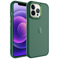 Apple iPhone 13 Pro Case Frosted Hard PC Zore May Cover Dark Green