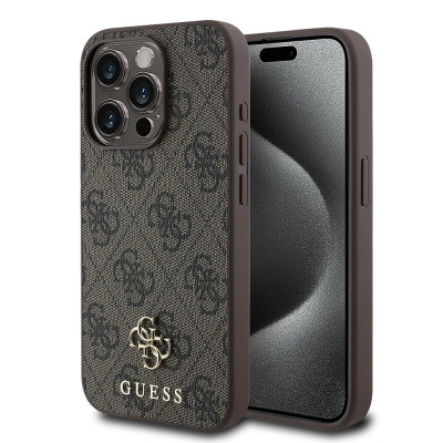 Apple iPhone 13 Pro Case Guess Original Licensed Magsafe Charging Featured Small 4G Classic Cover Brown