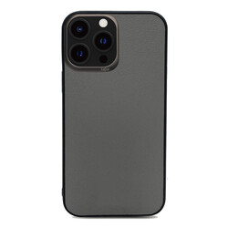 Apple iPhone 13 Pro Case ​Kajsa Luxe Collection Genuine Leather Cover Grey