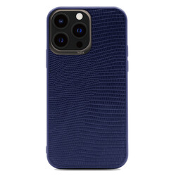 Apple iPhone 13 Pro Case Kajsa Preppie Collection Pu Leather Cover Navy blue