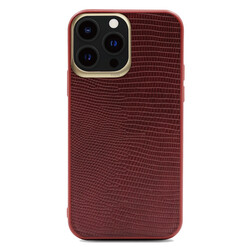 Apple iPhone 13 Pro Case Kajsa Preppie Collection Pu Leather Cover Red