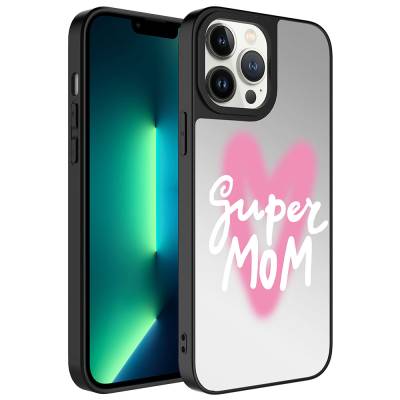 Apple iPhone 13 Pro Case Mirror Patterned Camera Protected Glossy Zore Mirror Cover Süper Anne