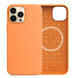 Apple iPhone 13 Pro Case Wiwu Magsafe Magnetic Silicon Cover Orange