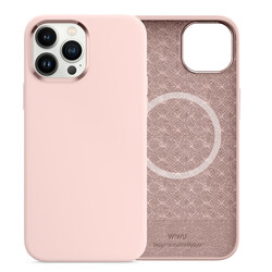 Apple iPhone 13 Pro Case Wiwu Magsafe Magnetic Silicon Cover Light Pink