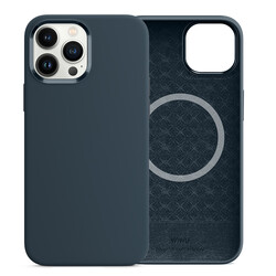 Apple iPhone 13 Pro Case Wiwu Magsafe Magnetic Silicon Cover Navy blue