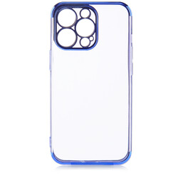 Apple iPhone 13 Pro Case Zore Dört Köşeli Lazer Silicon Cover Blue