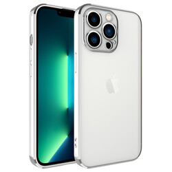 Apple iPhone 13 Pro Case Zore Glitter Full Color Silicon Cover Silver