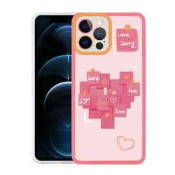 Apple iPhone 13 Pro Case Zore M-Fit Patterned Cover Love Story No2