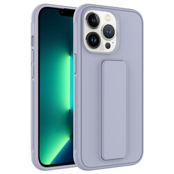 Apple iPhone 13 Pro Case Zore Qstand Cover Grey