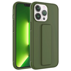 Apple iPhone 13 Pro Case Zore Qstand Cover Dark Green