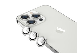 Apple iPhone 13 Pro CL-06 Kamera Lens Koruyucu Gümüş