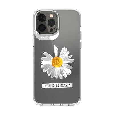 Apple iPhone 13 Pro Kılıf Max Çift IMD Baskılı Lisanslı Switcheasy Artist Daisy Kapak Renksiz