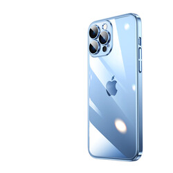 Apple iPhone 13 Pro Kılıf Sert PC Renkli Çerçeveli Zore Riksos Kapak Mavi