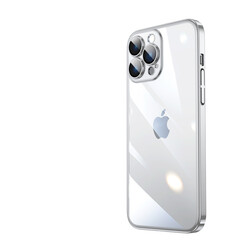 Apple iPhone 13 Pro Kılıf Sert PC Renkli Çerçeveli Zore Riksos Kapak Gümüş