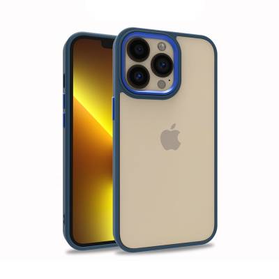 Apple iPhone 13 Pro Kılıf Zore Flora Kapak Mavi