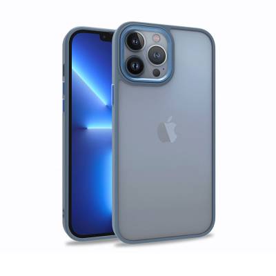 Apple iPhone 13 Pro Kılıf Zore Flora Kapak Sierra Mavi